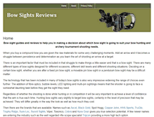 Tablet Screenshot of bowsightsreviews.com